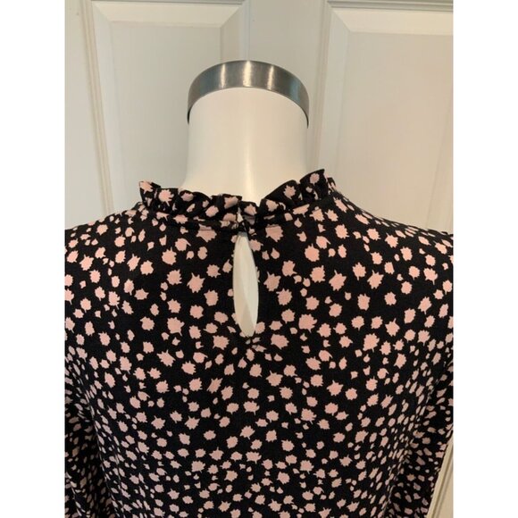 Boden Pink & Black Spotted Ruffle Collar Dress, Size 12L - Picture 6 of 7